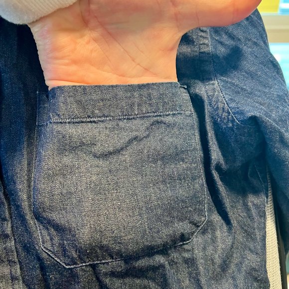 Epaulet Denim Button Down Shirt in Indigo - Picture 3 of 3